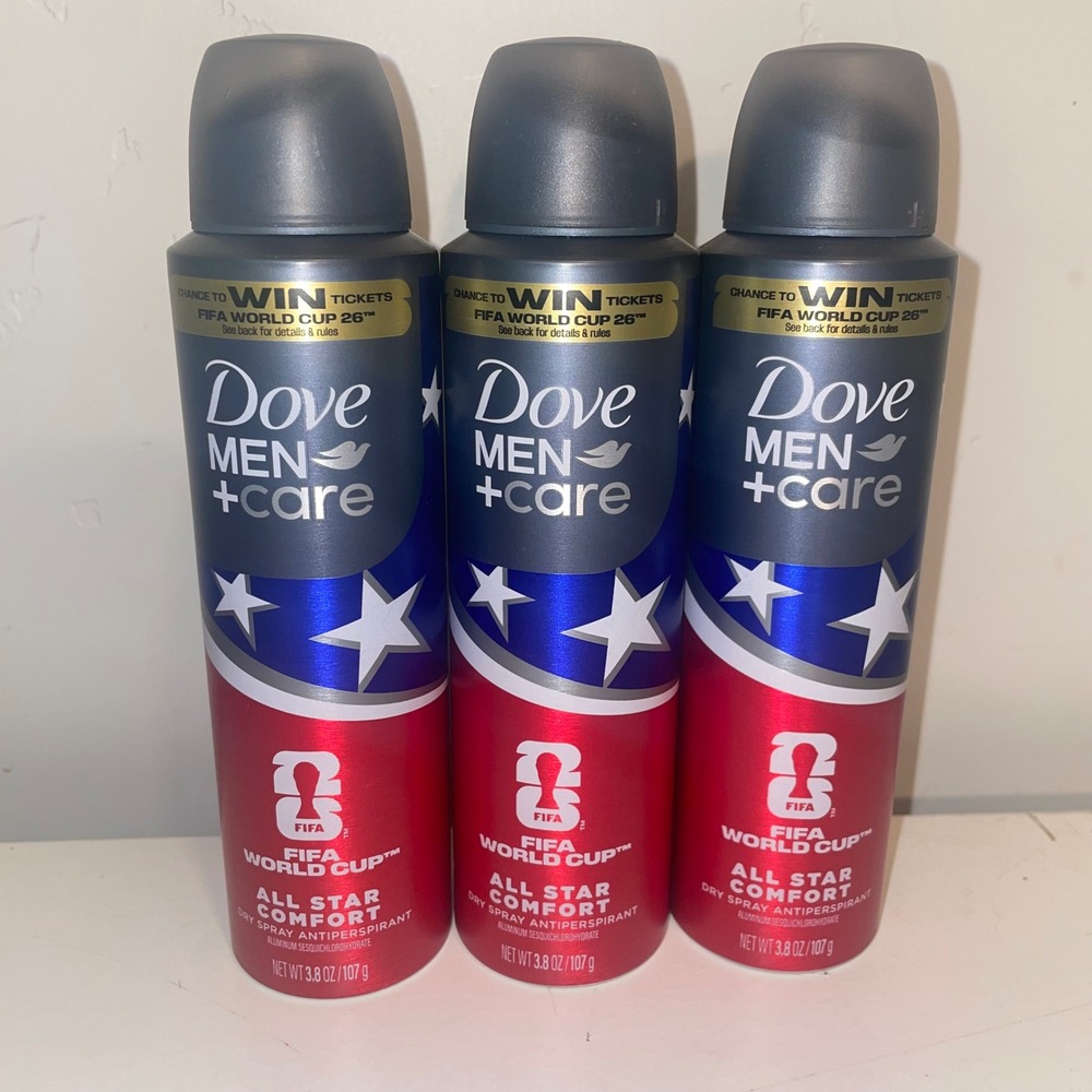 3 Pack Dove Men Care All Star Comfort Dry Spray Antiperspirant FIFA World Cup 26